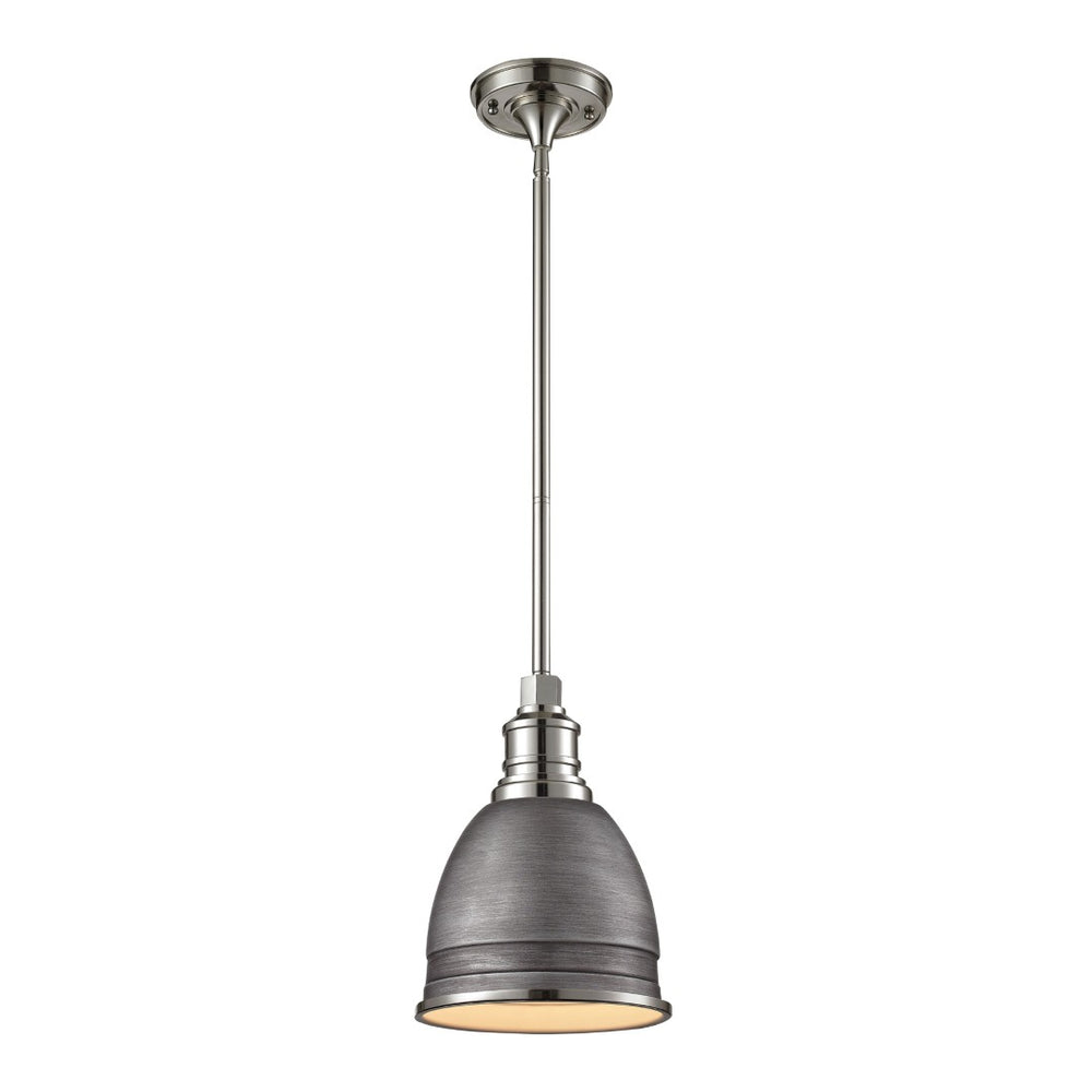Atlas Carolton 8" Wide Vintage Industrial Mini Pendant Light for Stylish Task Lighting in Any Space Polished Nickel CL11554-GY