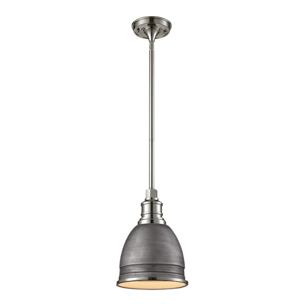 Atlas Carolton 8" Wide Vintage Industrial Mini Pendant Light for Stylish Task Lighting in Any Space Polished Nickel CL11554-GY