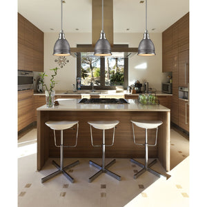 Atlas Carolton 8" Wide Vintage Industrial Mini Pendant Light for Stylish Task Lighting in Any Space Polished Nickel CL11554-GY