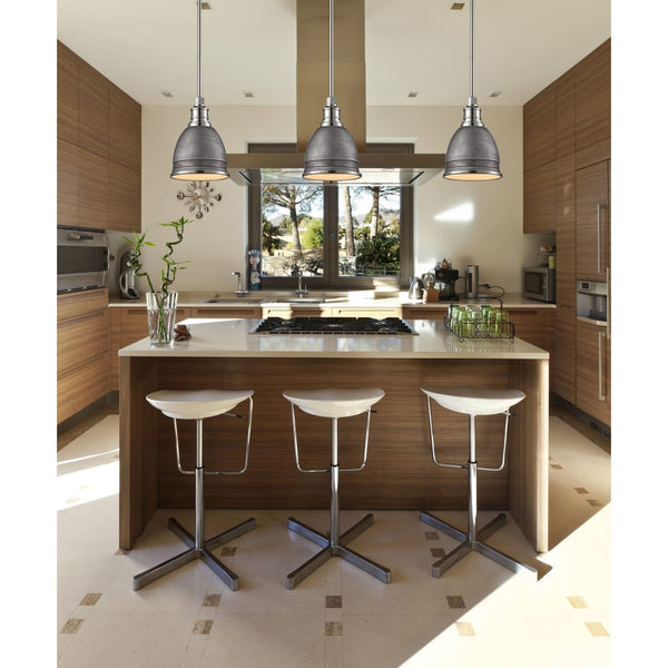 Atlas Carolton 8" Wide Vintage Industrial Mini Pendant Light for Stylish Task Lighting in Any Space Polished Nickel CL11554-GY