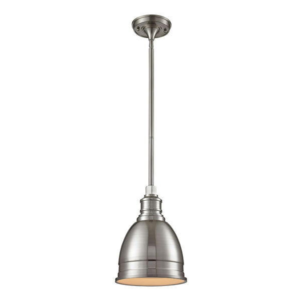 Atlas Carolton 8" Wide Vintage Industrial Mini Pendant Light for Stylish Task Lighting in Any Space Brushed Nickel CL11554-NK
