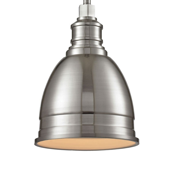 Atlas Carolton 8" Wide Vintage Industrial Mini Pendant Light for Stylish Task Lighting in Any Space Brushed Nickel CL11554-NK