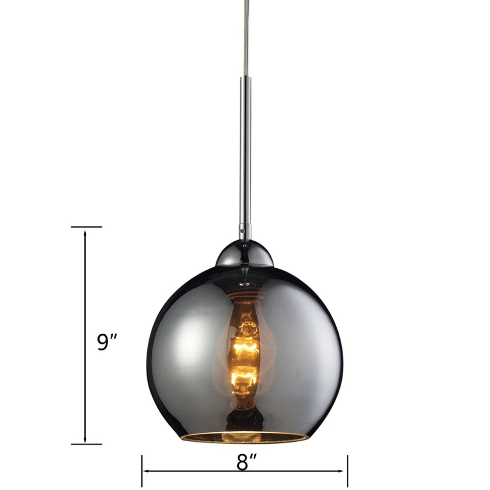 Atlas Cassandra 8" Wide 1-Light Pendant - Sleek Polished Chrome Fixture for Modern Minimalist Spaces CL11556-BK