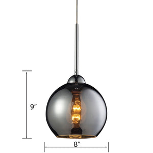 Atlas Cassandra 8" Wide 1-Light Pendant - Sleek Polished Chrome Fixture for Modern Minimalist Spaces CL11556-BK