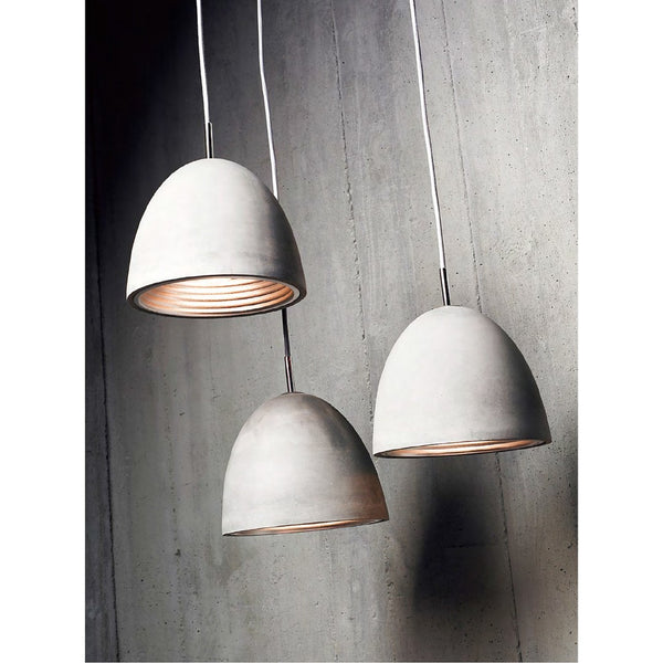 Atlas Castle 8" Wide Modern Mini Pendant Light - Handcrafted Concrete & Chrome, Ideal for Stylish Spaces CL11557-GY