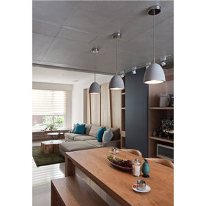 Atlas Castle 8" Wide Modern Mini Pendant Light - Handcrafted Concrete & Chrome, Ideal for Stylish Spaces CL11557-GY