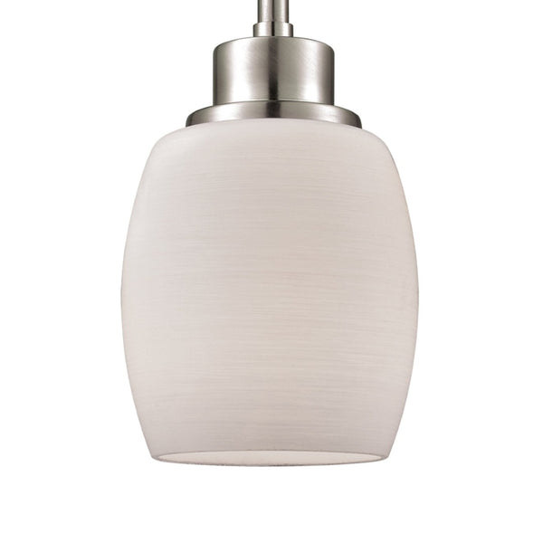 Atlas Casual Mission 5'' Wide 1-Light Mini Pendant - Brushed Nickel, White Opal Glass for Timeless Style CL11558-NK