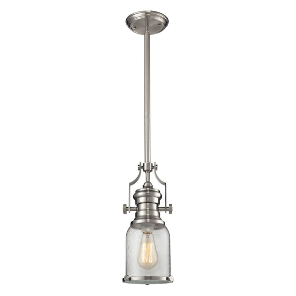Atlas Chadwick Mini Pendant Light - Timeless Handcrafted Design for Elegant Task or Accent Lighting Spaces Satin Nickel 8'' CL11560-NK