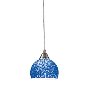 Atlas Cira Artisan 6'' Wide Hand-Blown Glass Pendant Light - Stylish Satin Nickel for Modern Interiors CL11563-BL