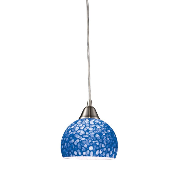 Atlas Cira Artisan 6'' Wide Hand-Blown Glass Pendant Light - Stylish Satin Nickel for Modern Interiors CL11563-BL
