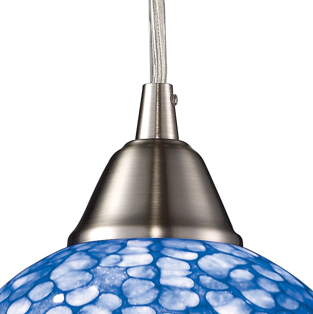 Atlas Cira Artisan 6'' Wide Hand-Blown Glass Pendant Light - Stylish Satin Nickel for Modern Interiors CL11563-BL