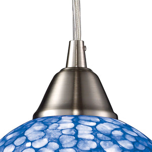 Atlas Cira Artisan 6'' Wide Hand-Blown Glass Pendant Light - Stylish Satin Nickel for Modern Interiors CL11563-BL