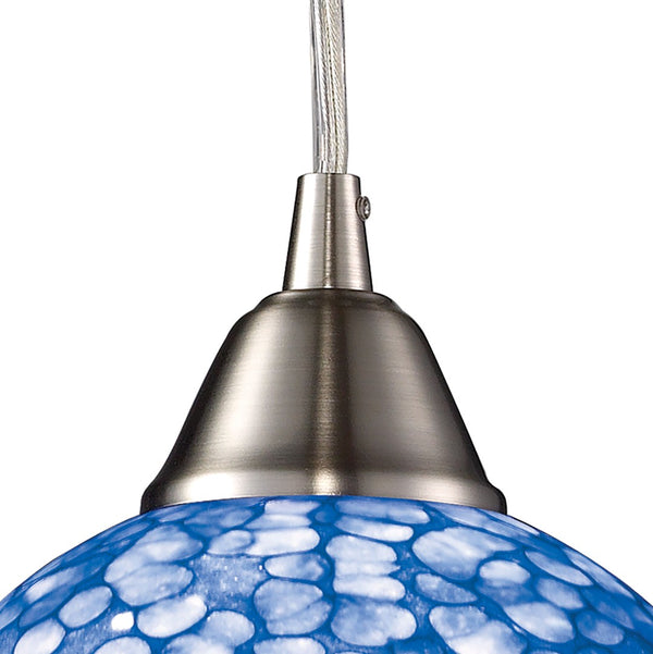 Atlas Cira Artisan 6'' Wide Hand-Blown Glass Pendant Light - Stylish Satin Nickel for Modern Interiors CL11563-BL