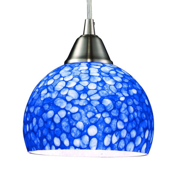 Atlas Cira Artisan 6'' Wide Hand-Blown Glass Pendant Light - Stylish Satin Nickel for Modern Interiors CL11563-BL