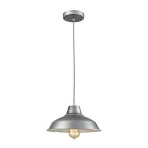 Atlas Classic Loft 11'' Wide 1-Light Mini Pendant - Timeless Farmhouse Charm for Ambient Kitchen Lighting Weathered Zinc CL11564-SV