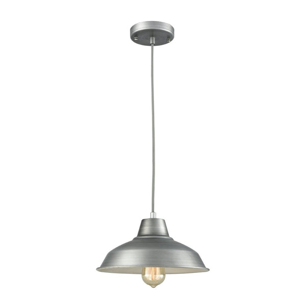 Atlas Classic Loft 11'' Wide 1-Light Mini Pendant - Timeless Farmhouse Charm for Ambient Kitchen Lighting Weathered Zinc CL11564-SV