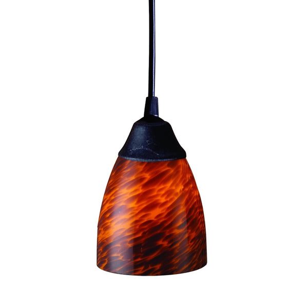 Atlas Classico 5'' Wide 1-Light Pendant - Artisan Hand-Blown Glass for Warm Ambient Lighting in Any Space Dark Rust with Espresso Glass CL11565-BN
