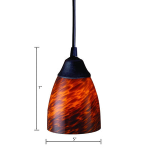 Atlas Classico 5'' Wide 1-Light Pendant - Artisan Hand-Blown Glass for Warm Ambient Lighting in Any Space Dark Rust with Espresso Glass CL11565-BN