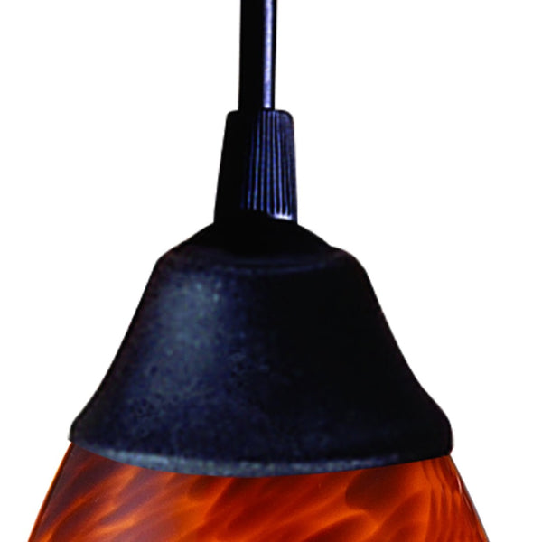 Atlas Classico 5'' Wide 1-Light Pendant - Artisan Hand-Blown Glass for Warm Ambient Lighting in Any Space Dark Rust with Espresso Glass CL11565-BN