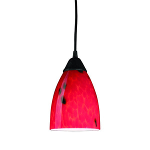 Atlas Classico 5'' Wide 1-Light Pendant - Artisan Hand-Blown Glass for Warm Ambient Lighting in Any Space Dark Rust with Fire Red Glass CL11565-RD