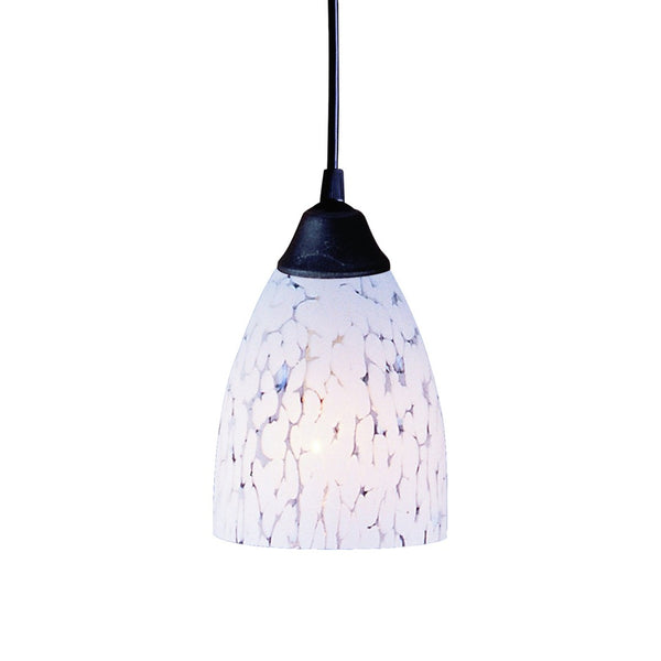 Atlas Classico 5'' Wide 1-Light Pendant - Artisan Hand-Blown Glass for Warm Ambient Lighting in Any Space Dark Rust with Snow White Glass CL11565-WH1