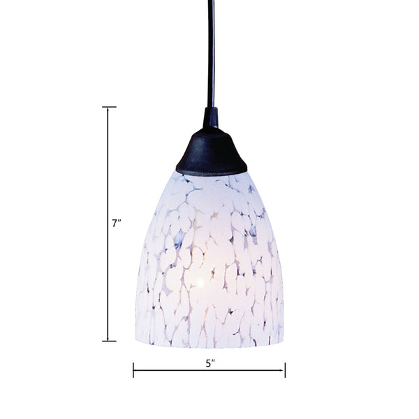 Atlas Classico 5'' Wide 1-Light Pendant - Artisan Hand-Blown Glass for Warm Ambient Lighting in Any Space Dark Rust with Snow White Glass CL11565-WH1