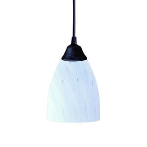 Atlas Classico 5'' Wide 1-Light Pendant - Artisan Hand-Blown Glass for Warm Ambient Lighting in Any Space Dark Rust with Simple White Glass CL11565-WH2