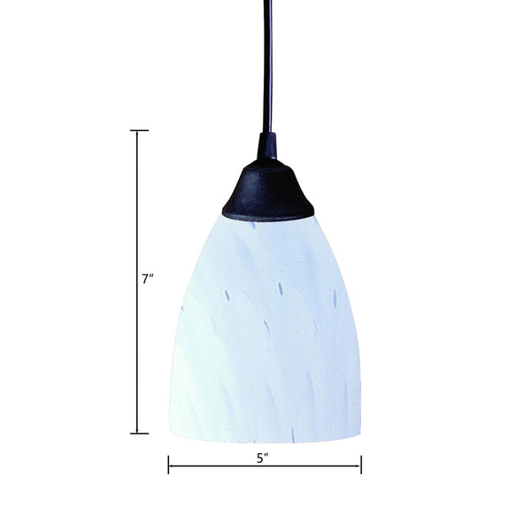 Atlas Classico 5'' Wide 1-Light Pendant - Artisan Hand-Blown Glass for Warm Ambient Lighting in Any Space Dark Rust with Simple White Glass CL11565-WH2
