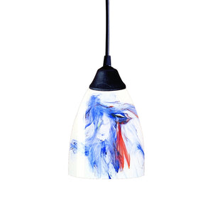 Atlas Classico 5'' Wide 1-Light Pendant - Artisan Hand-Blown Glass for Warm Ambient Lighting in Any Space Dark Rust with Mountain Glass CL11565-WH3