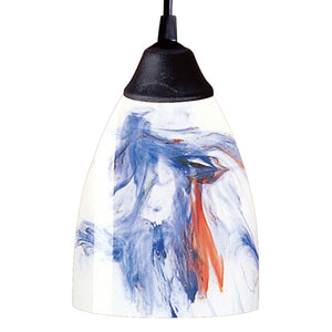 Atlas Classico 5'' Wide 1-Light Pendant - Artisan Hand-Blown Glass for Warm Ambient Lighting in Any Space Dark Rust with Mountain Glass CL11565-WH3