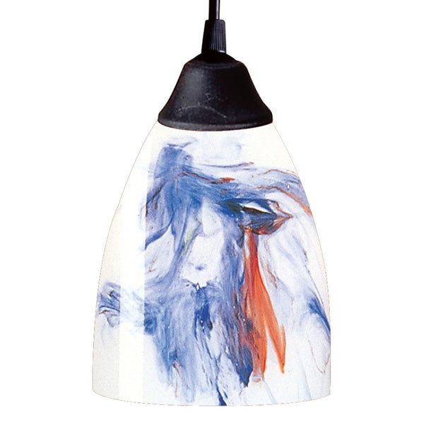 Atlas Classico 5'' Wide 1-Light Pendant - Artisan Hand-Blown Glass for Warm Ambient Lighting in Any Space Dark Rust with Mountain Glass CL11565-WH3