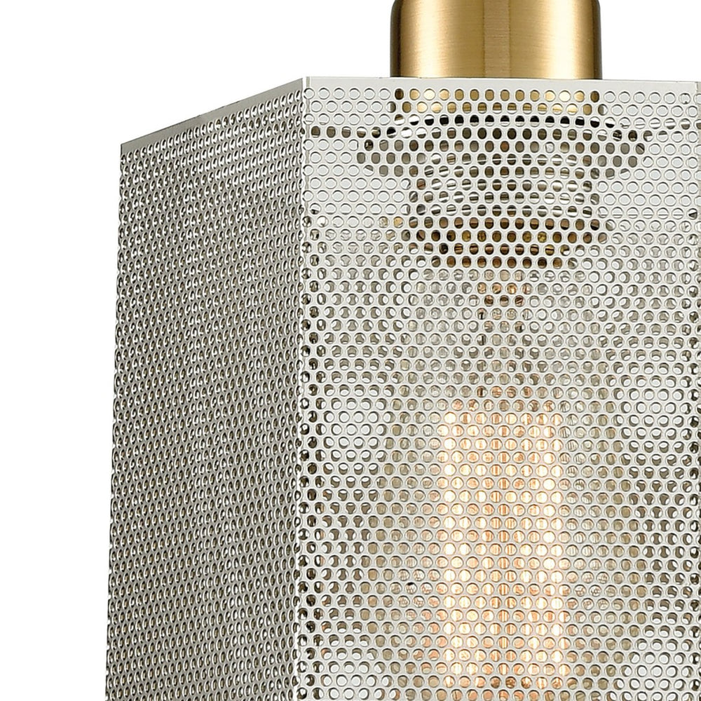 Atlas Compartir 6" Wide Mini Pendant Light - Geometric Polished Nickel and Satin Brass for Modern Spaces CL11567-BS