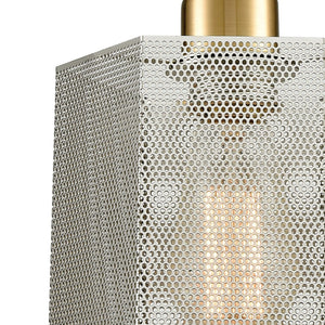 Atlas Compartir 6" Wide Mini Pendant Light - Geometric Polished Nickel and Satin Brass for Modern Spaces CL11567-BS