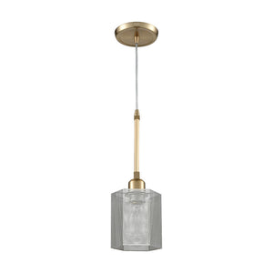 Atlas Compartir 6" Wide Mini Pendant Light - Geometric Polished Nickel and Satin Brass for Modern Spaces CL11567-BS