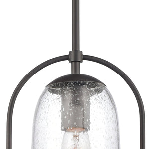 Atlas Connection 1-Light Mini Pendant - Vintage-Inspired Seedy Glass Shade for Stylish Indoor Lighting Oil Rubbed Bronze CL11568-BZ