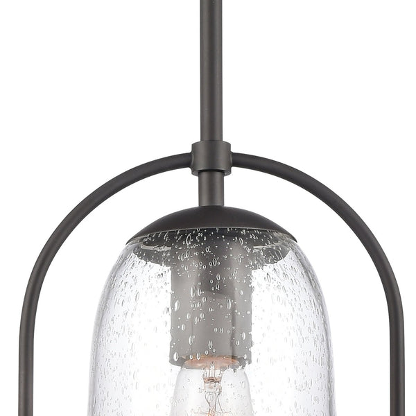 Atlas Connection 1-Light Mini Pendant - Vintage-Inspired Seedy Glass Shade for Stylish Indoor Lighting Oil Rubbed Bronze CL11568-BZ