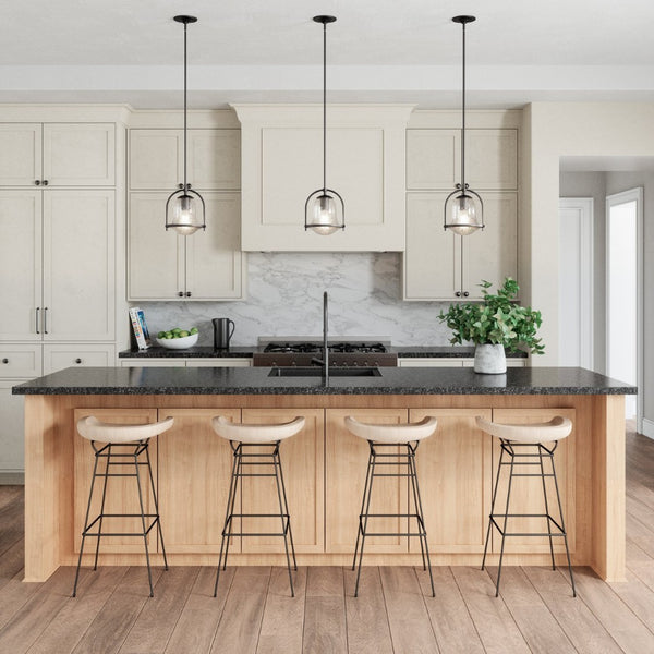Atlas Connection 1-Light Mini Pendant - Vintage-Inspired Seedy Glass Shade for Stylish Indoor Lighting Oil Rubbed Bronze CL11568-BZ