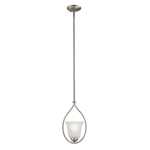Atlas Conway 1-Light Mini Pendant - Elegant Opaque Glass Shade for Timeless Indoor Lighting Accents Brushed Nickel 8'' CL11570-NK