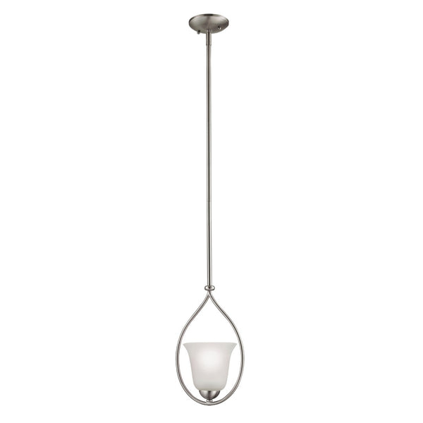 Atlas Conway 1-Light Mini Pendant - Elegant Opaque Glass Shade for Timeless Indoor Lighting Accents Brushed Nickel 8'' CL11570-NK