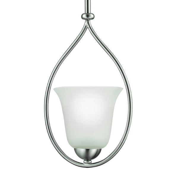 Atlas Conway 1-Light Mini Pendant - Elegant Opaque Glass Shade for Timeless Indoor Lighting Accents Brushed Nickel 8'' CL11570-NK