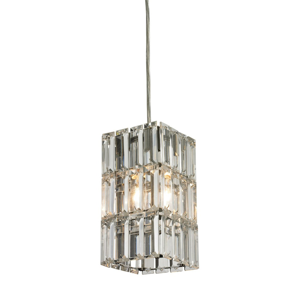 Atlas Cynthia Mini Pendant Light Fixture with K9 Crystal for Stunning Illumination in Small Spaces Polished Chrome 4'' CL11571-CH