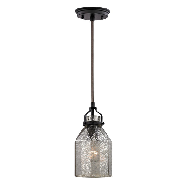 Atlas Danica Vintage-Inspired 1-Light Pendant with Scalloped Glass Shade for Elegant Indoor Spaces Oil Rubbed Bronze CL11572-BZ