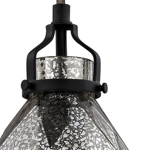 Atlas Danica Vintage-Inspired 1-Light Pendant with Scalloped Glass Shade for Elegant Indoor Spaces Oil Rubbed Bronze CL11572-BZ