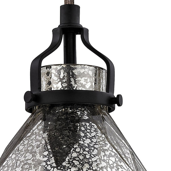 Atlas Danica Vintage-Inspired 1-Light Pendant with Scalloped Glass Shade for Elegant Indoor Spaces Oil Rubbed Bronze CL11572-BZ