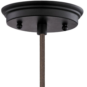 Atlas Danica Vintage-Inspired 1-Light Pendant with Scalloped Glass Shade for Elegant Indoor Spaces Oil Rubbed Bronze CL11572-BZ