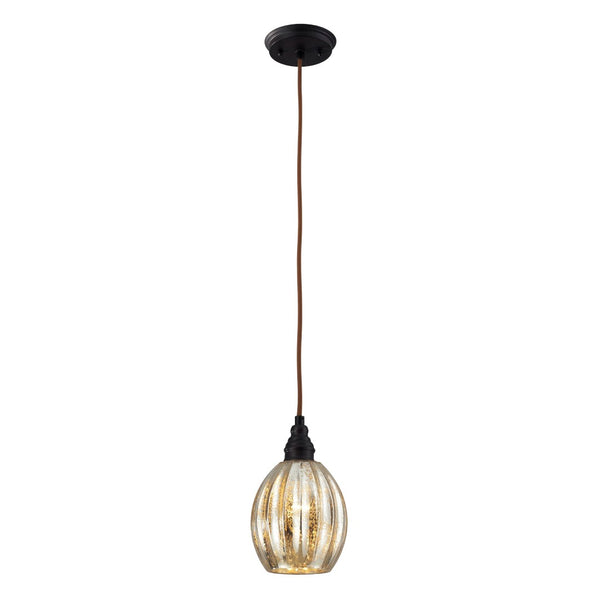 Atlas Danica Vintage-Inspired 1-Light Pendant with Scalloped Glass Shade for Elegant Indoor Spaces Oiled Bronze 6'' CL11573-BZ