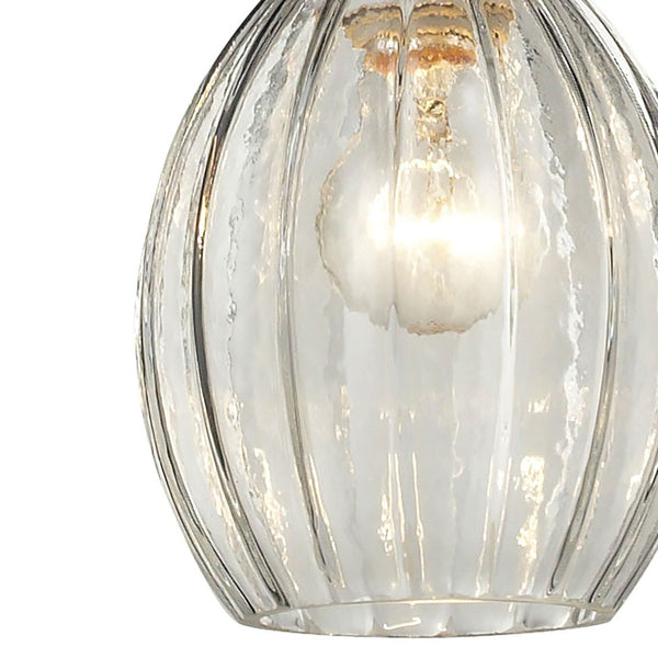 Atlas Danica Vintage-Inspired 1-Light Pendant with Scalloped Glass Shade for Elegant Indoor Spaces Polished Chrome CL11573-CH