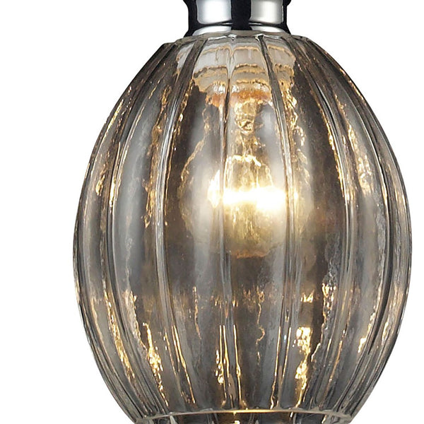 Atlas Danica Vintage-Inspired 1-Light Pendant with Scalloped Glass Shade for Elegant Indoor Spaces Polished Chrome CL11573-CH