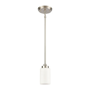 Atlas Dawson 4" Wide Mini Pendant Light - Elegant Satin Nickel with Opal Glass for Modern Spaces CL11574-NK