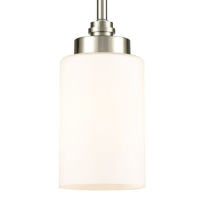 Atlas Dawson 4" Wide Mini Pendant Light - Elegant Satin Nickel with Opal Glass for Modern Spaces CL11574-NK
